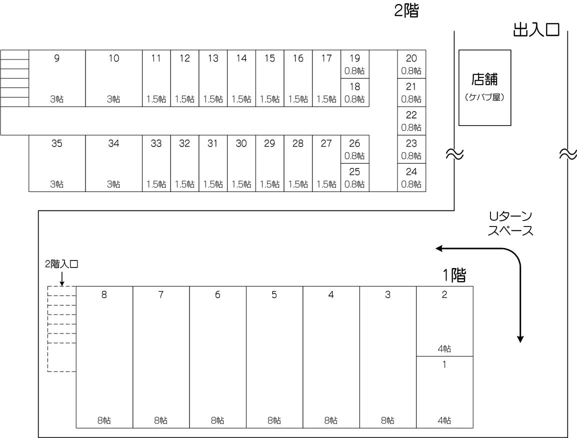 戸田公園駅東口店の配置図 戸田公園駅東口店の配置図