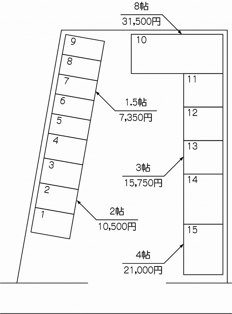 朝霞田島店の配置図 朝霞田島店の配置図