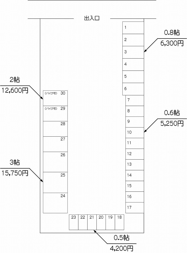 レンタルスペースi New志木店の配置図 レンタルスペースi New志木店の配置図