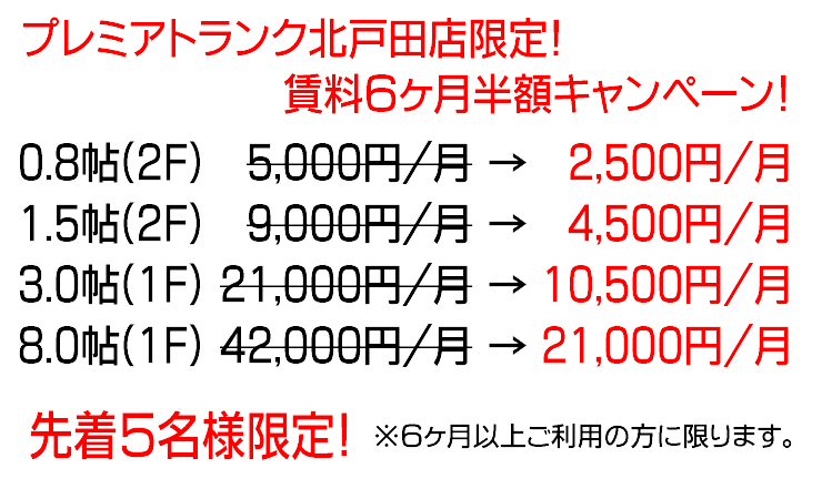 プレミアムトランク・北戸田店の配置図 プレミアムトランク・北戸田店の配置図