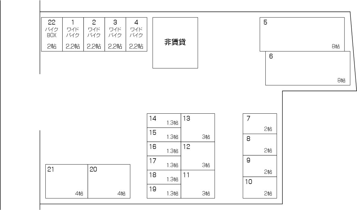 喜沢アウトレット店の配置図