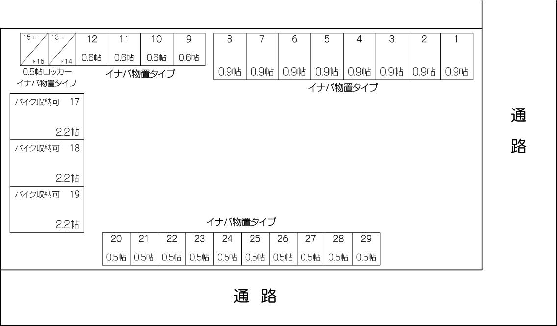 レンタルスペースi オルテ笹目7丁目店の配置図