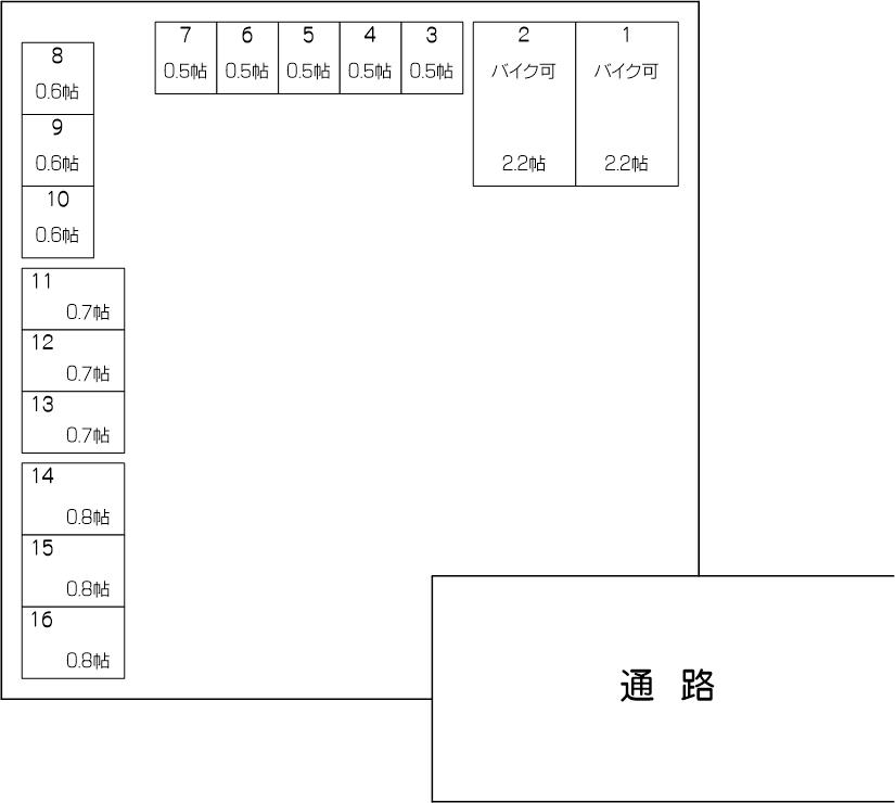 レンタルスペースi 蕨南町店の配置図