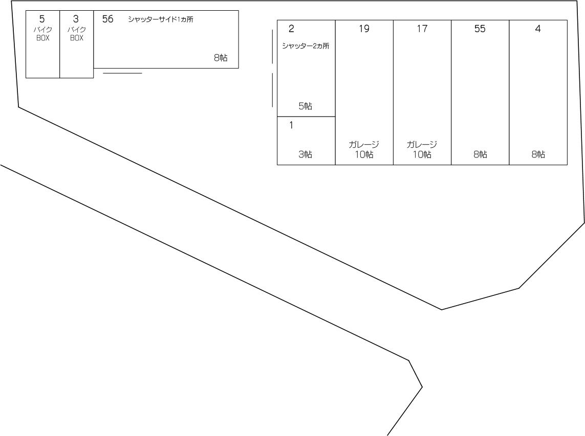 ガレージコンテナ新曽笹目川店の配置図