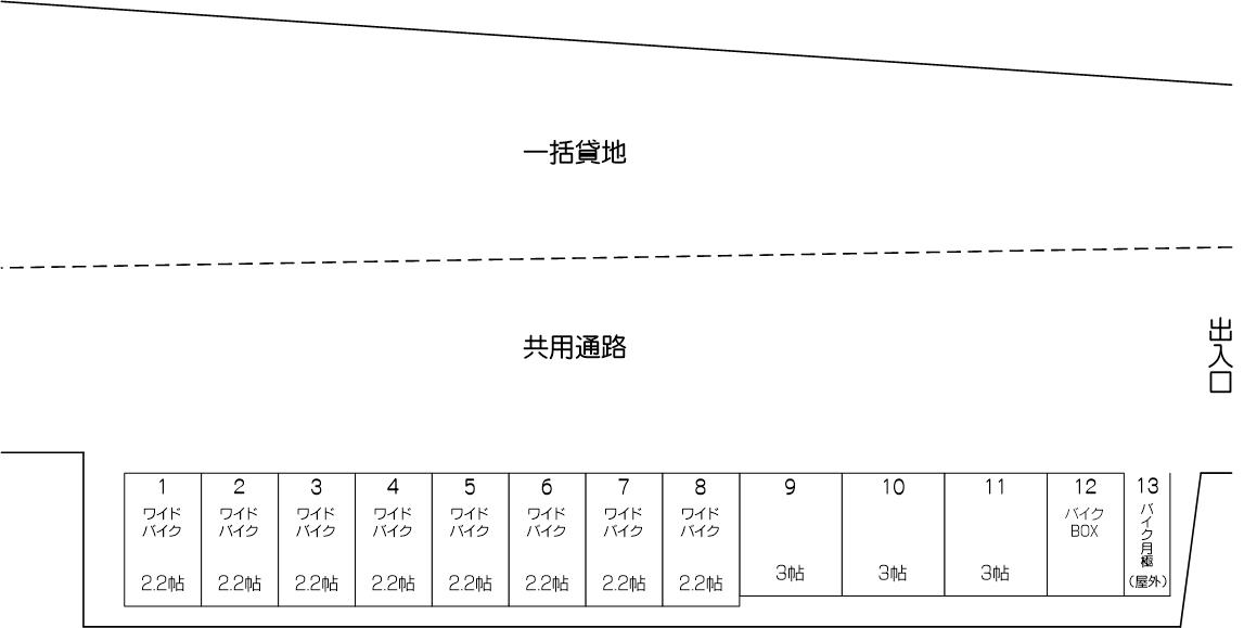 バイクコンテナ新曽南店の配置図