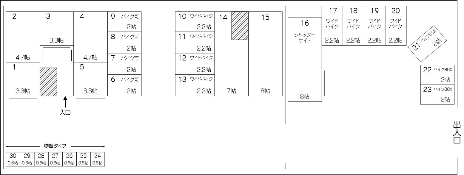 中町クロス店の配置図