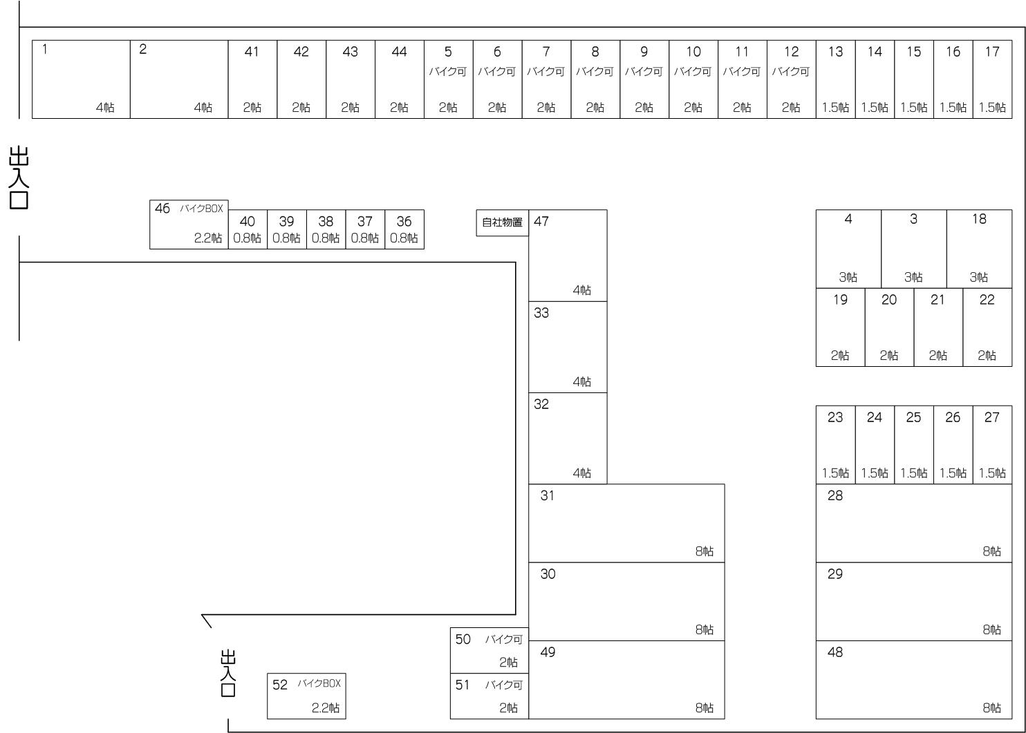 笹目北大通り店の配置図