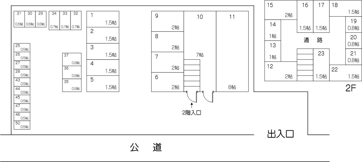 マンスリースペース蕨錦町店の配置図 マンスリースペース蕨錦町店の配置図